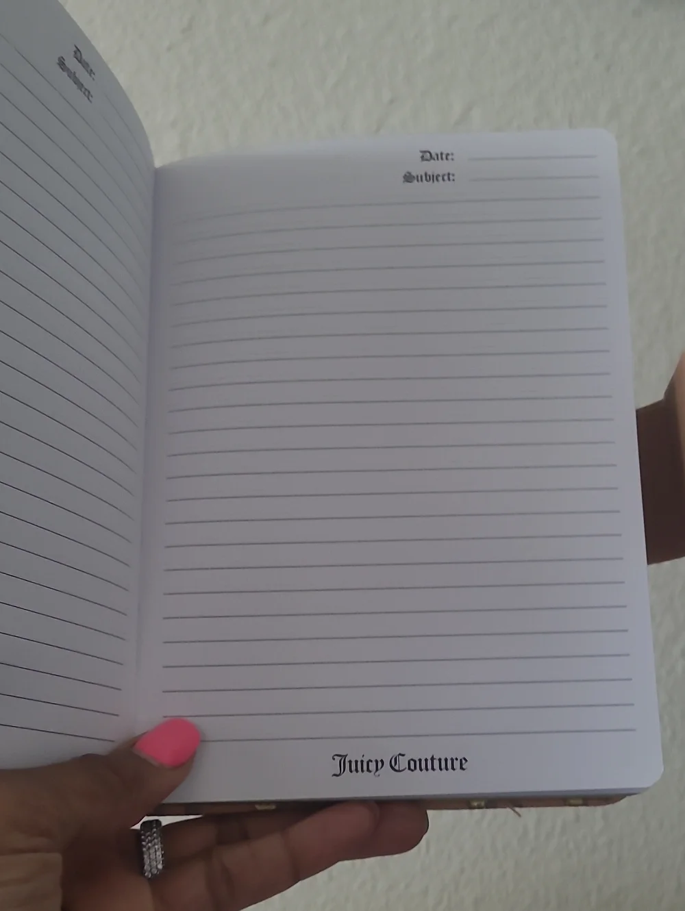 Juicy Couture Pink Notebook with Gold Heart Pen